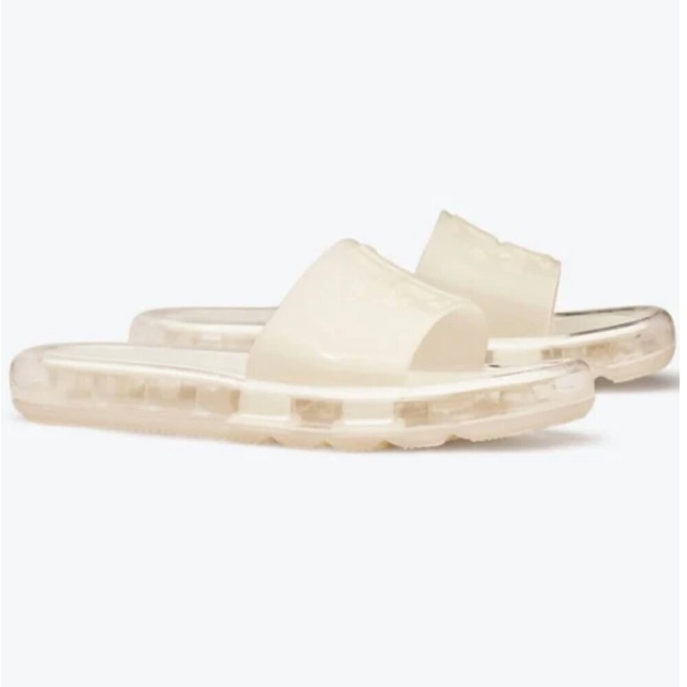 Tory Burch Bubble Jelly Slide Sandals | New Ivory | Size 9 | NWT